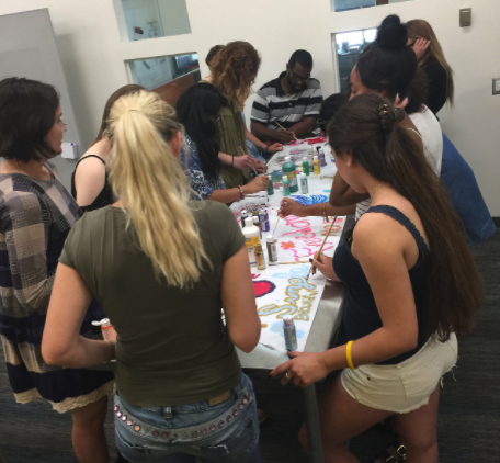 Students painting